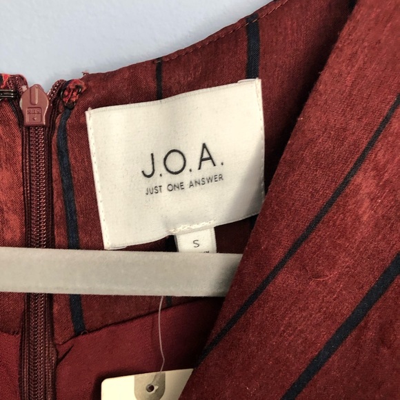 Anthropologie J.O.A. Burgundy Striped Jumpsuit - Picture 7 of 11